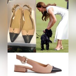 Camilla Elphick 'Alicia' Slingback Flats in Taupe/Black-ASO Kate Middleton (39)